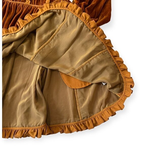 Ulla Johnson Erika Dress, in Sandstone,‎  Velvet Ruffle Trim,  Size 0, NWT - Picture 12 of 16